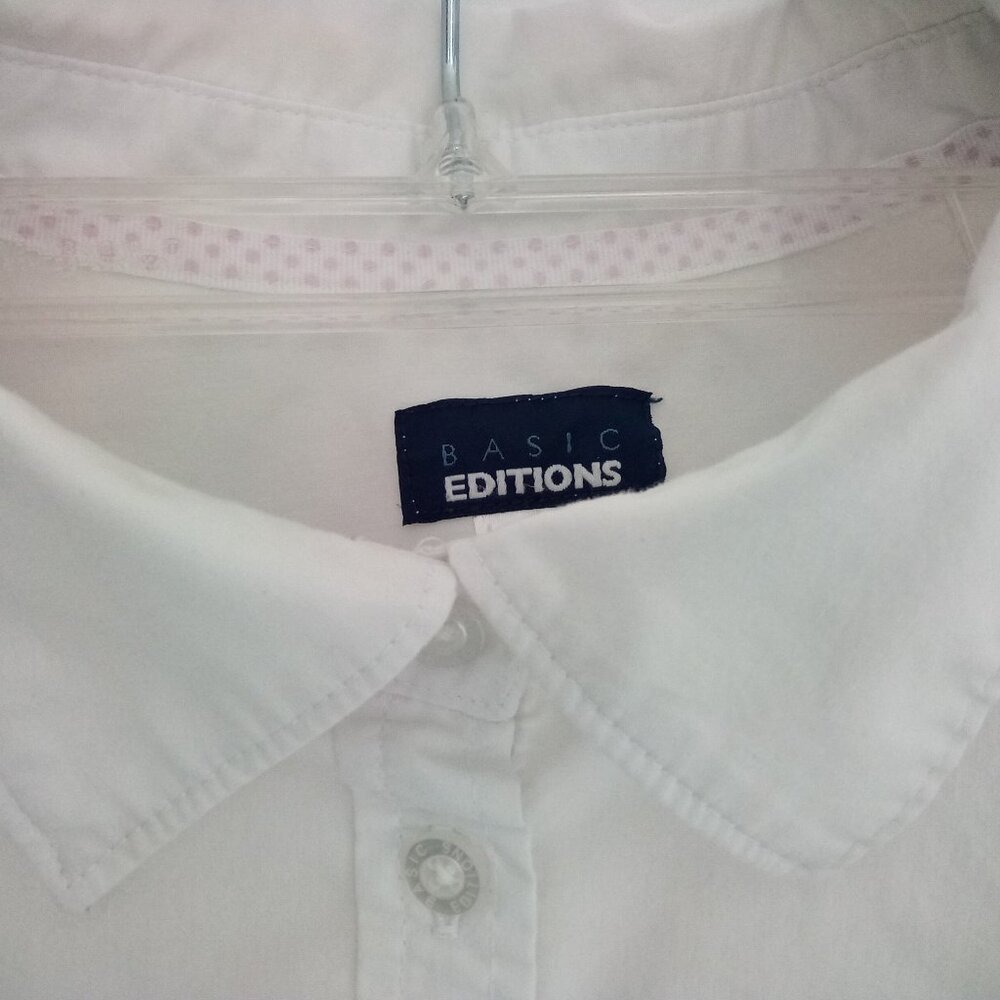 Women's Button Down White Shirt By: Basic Editions Size: 2X New